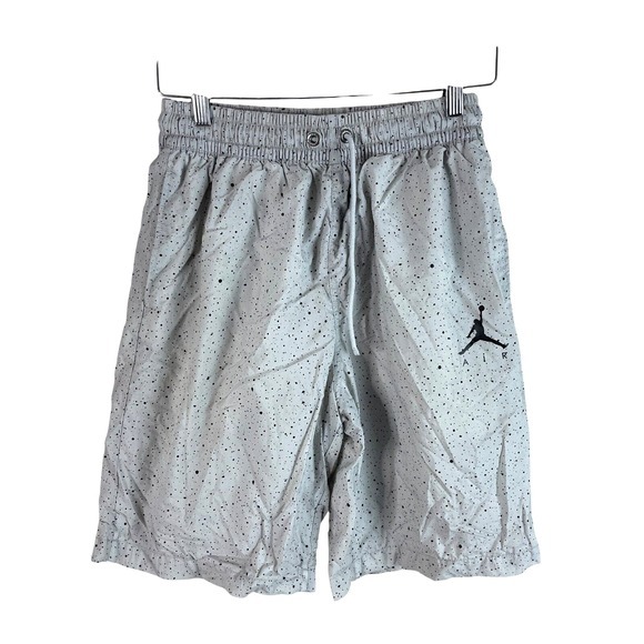 Jordan Mesh Lined Athletic Shorts Mens Small Gray Speckle‎ Paint Nylon *read - Picture 1 of 5
